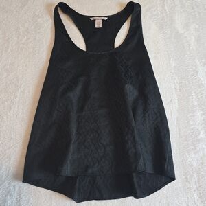 Victoria’s Secret Women’s Solid Black VS Logo Print Pajama Tank Top Size Sm